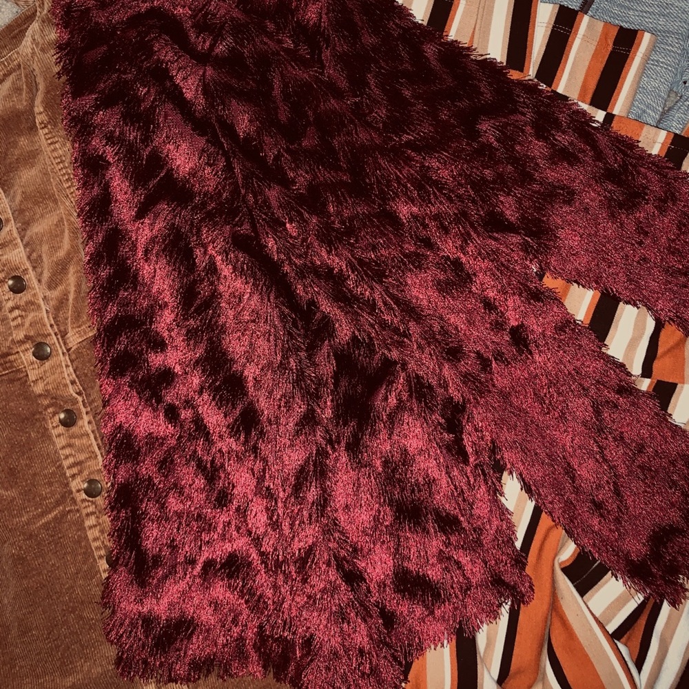 H&M Maroon Shag Cardigan